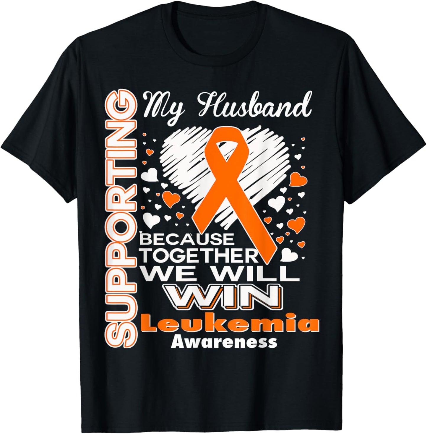 Supporting My Husband - Leukemia Awareness shirt T-Shirt - T-Shirt | Black