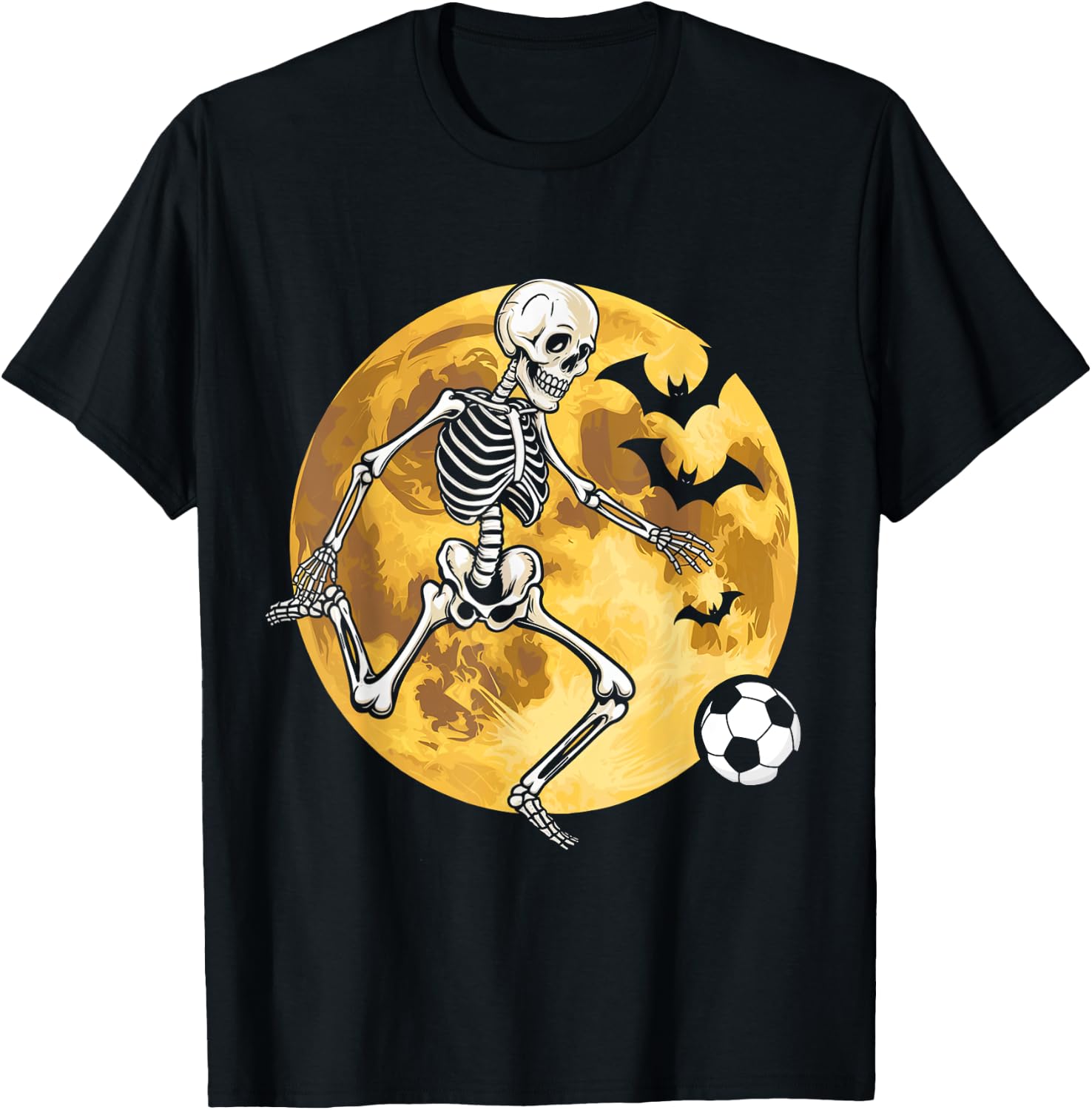Soccer Skeleton Halloween Men Boys Soccer Player T-Shirt - T-Shirt | Black