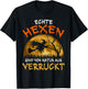 with German Text "Echte Hexen sind Verrückt Besen" Halloween Witch [ T-Shirt - T-Shirt | Black