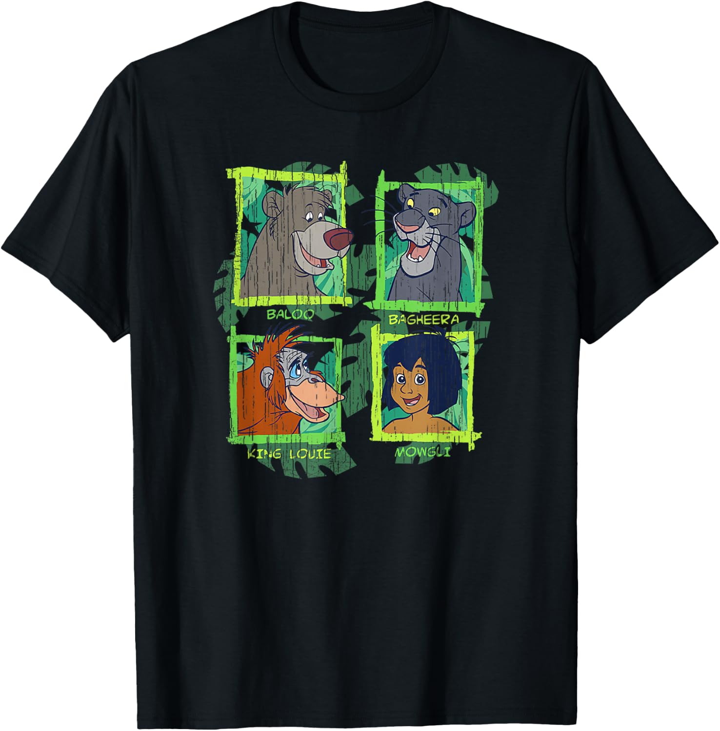 Disney The Jungle Book Character Names Box Poster T-Shirt - T-Shirt | Black