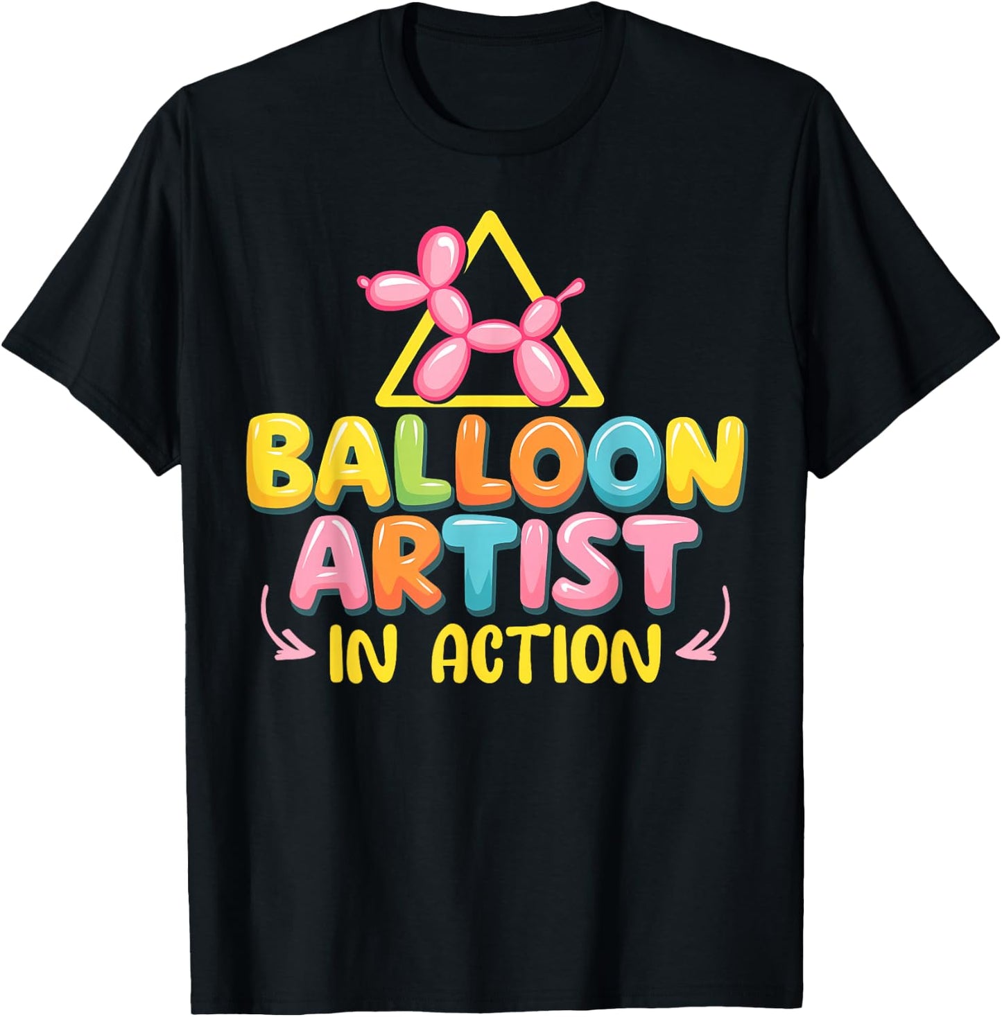 Balloon Artist In Action Balloon Twisting Balloon Modeling T-Shirt - T-Shirt | Black