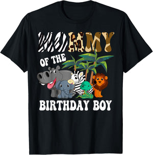 Mommy of the Birthday Boy Zoo Bday Safari Celebration T-Shirt - T-Shirt | Black