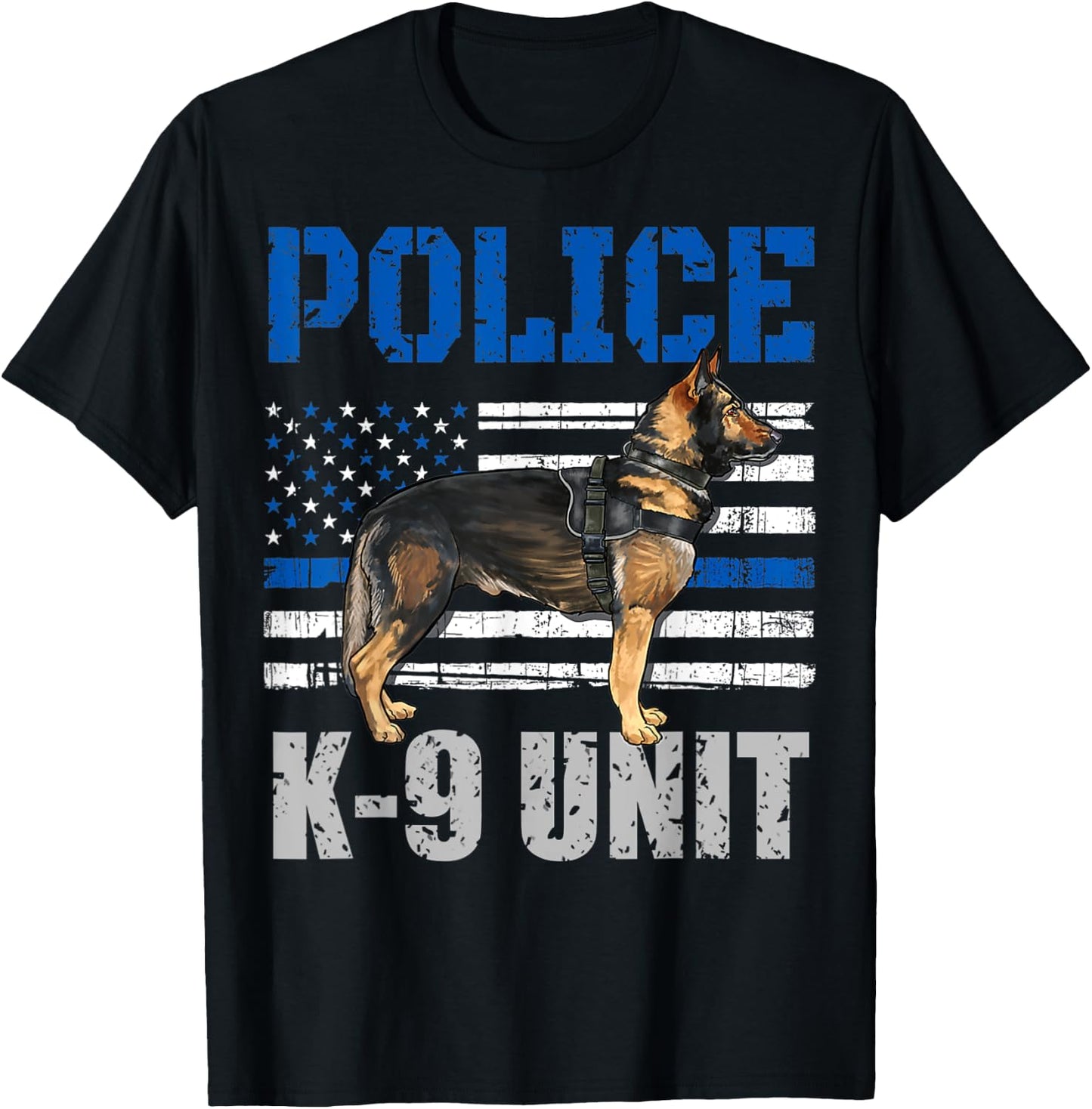 Police K-9 Unit Shirt Dog Costume Thin Blue Line Officer Women Kids T-Shirt - T-Shirt | Black