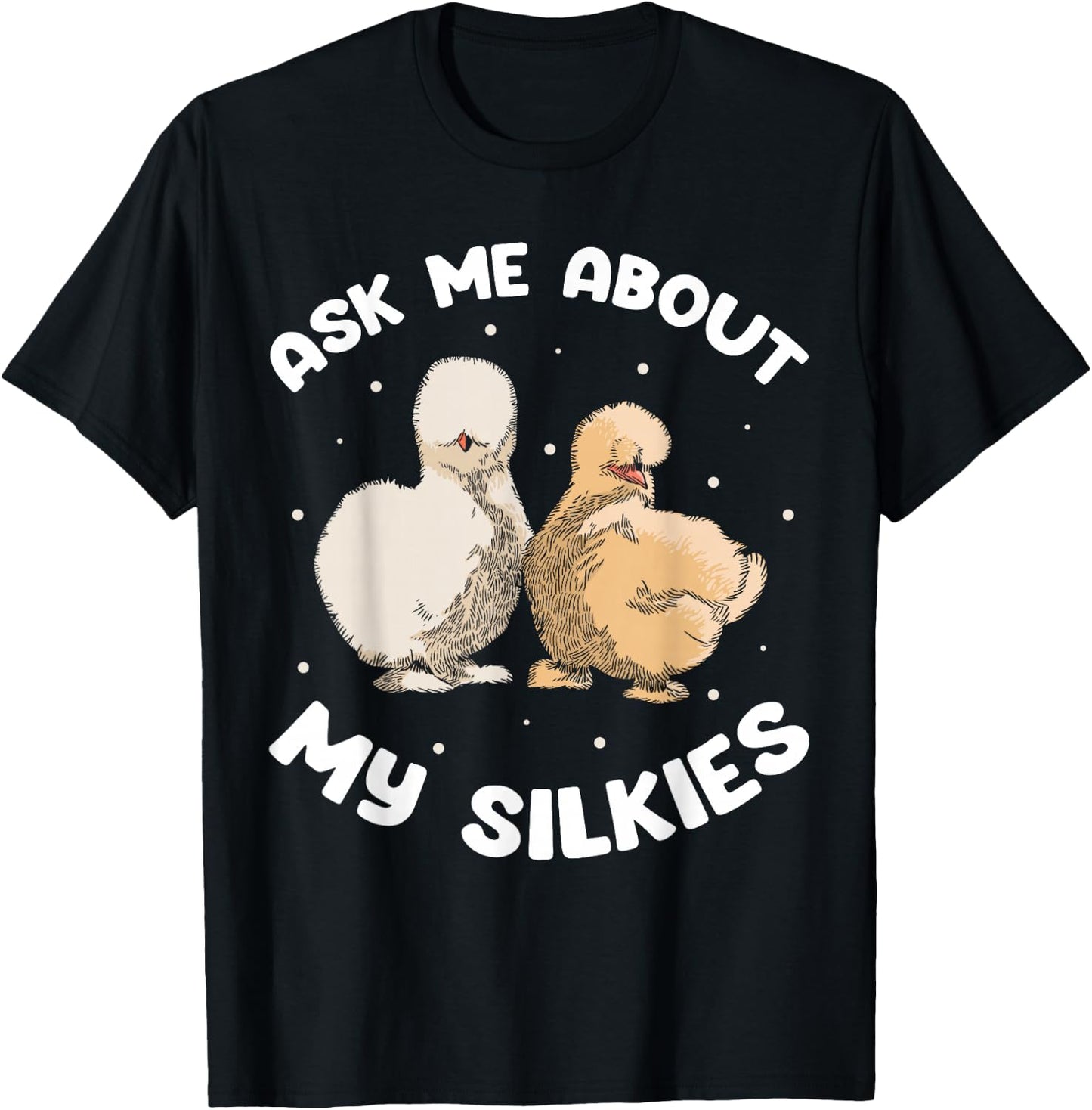 Silkie Chicken Owner Mama Silkie Chicken Stuffed Animal T-Shirt - T-Shirt | Black