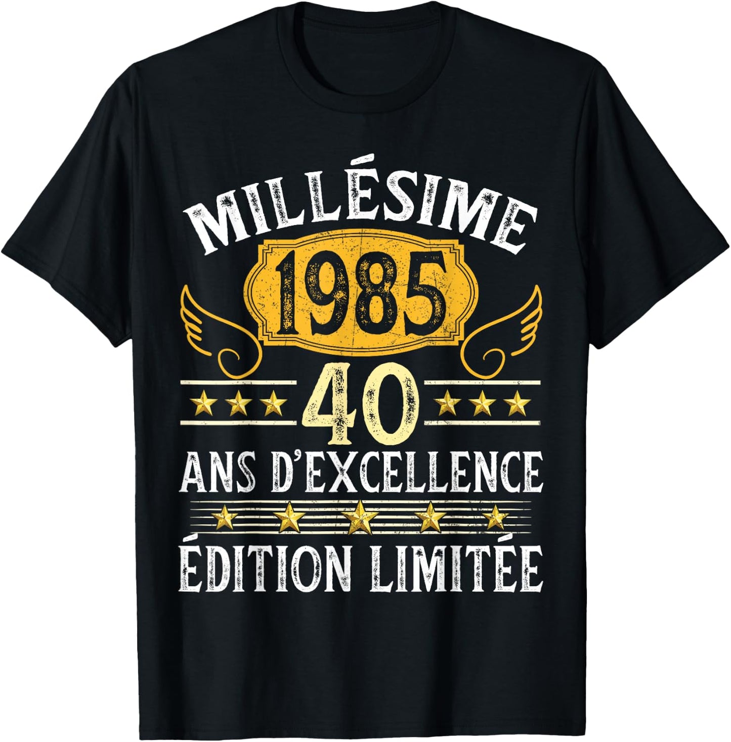 Vintage 1985 40 Years Birthday Man Woman Vintage 1985 , Black, S T-Shirt - T-Shirt | Black