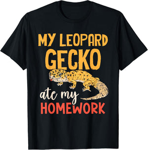 My Leopard Gecko Hat Meine Hausaufgaben Geckos T-Shirt - T-Shirt | Black
