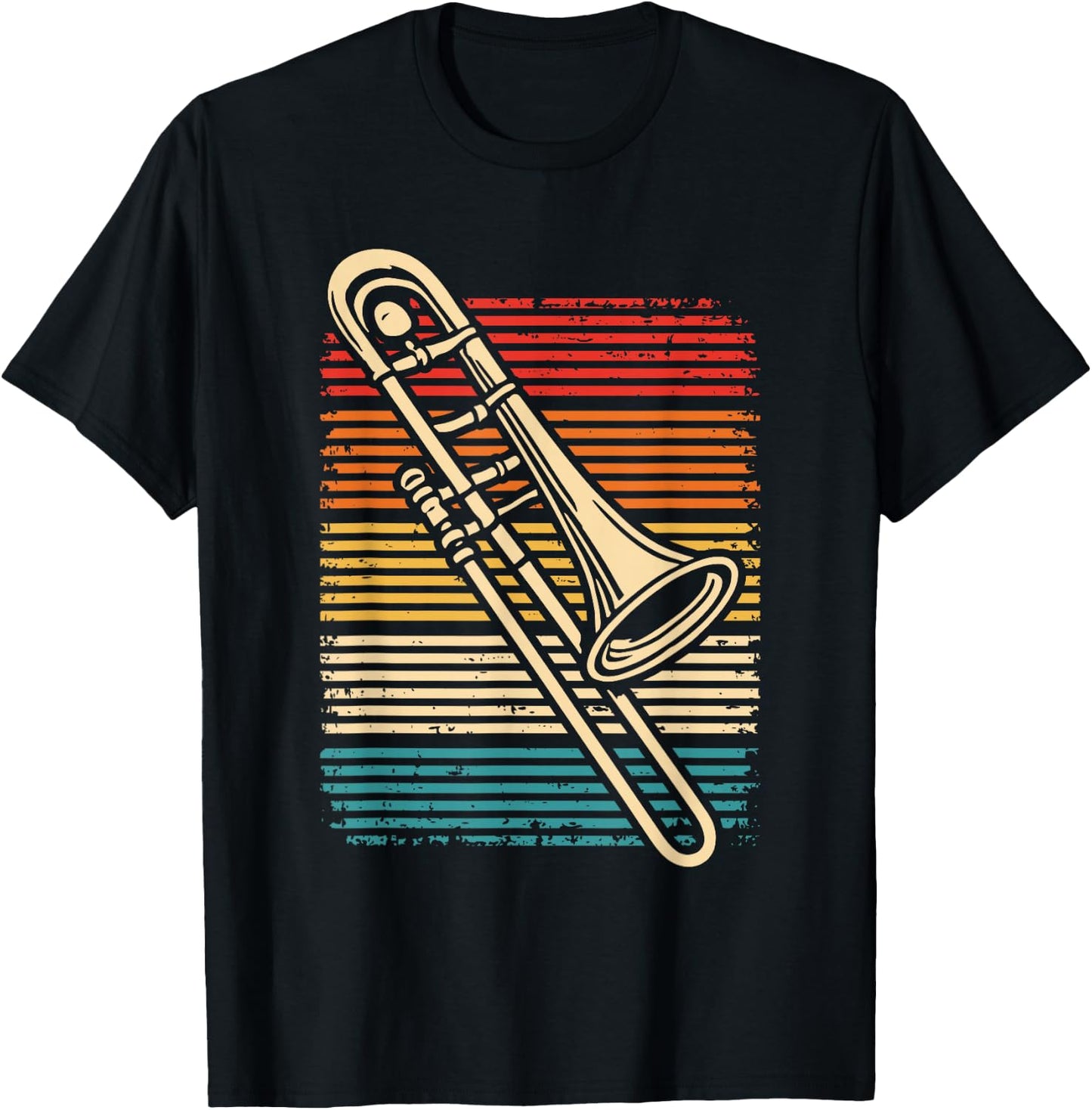 Trombone Player Marching Band Retro Jazz Trombone T-Shirt - T-Shirt | Black