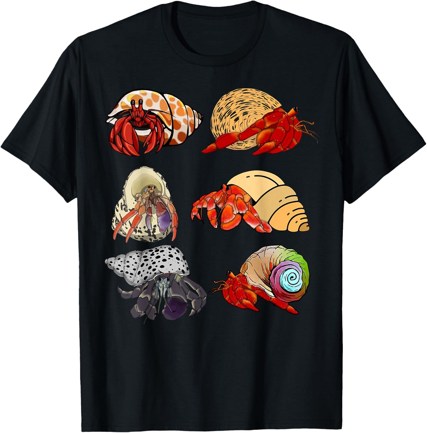 Hermit Crab Shell Animal Seafood Lover Pet Owner Aquarist T-Shirt - T-Shirt | Black