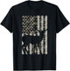 Camo American Flag Deer Vintage Buck Elk Hunting Hunter Gift T-Shirt - T-Shirt | Black