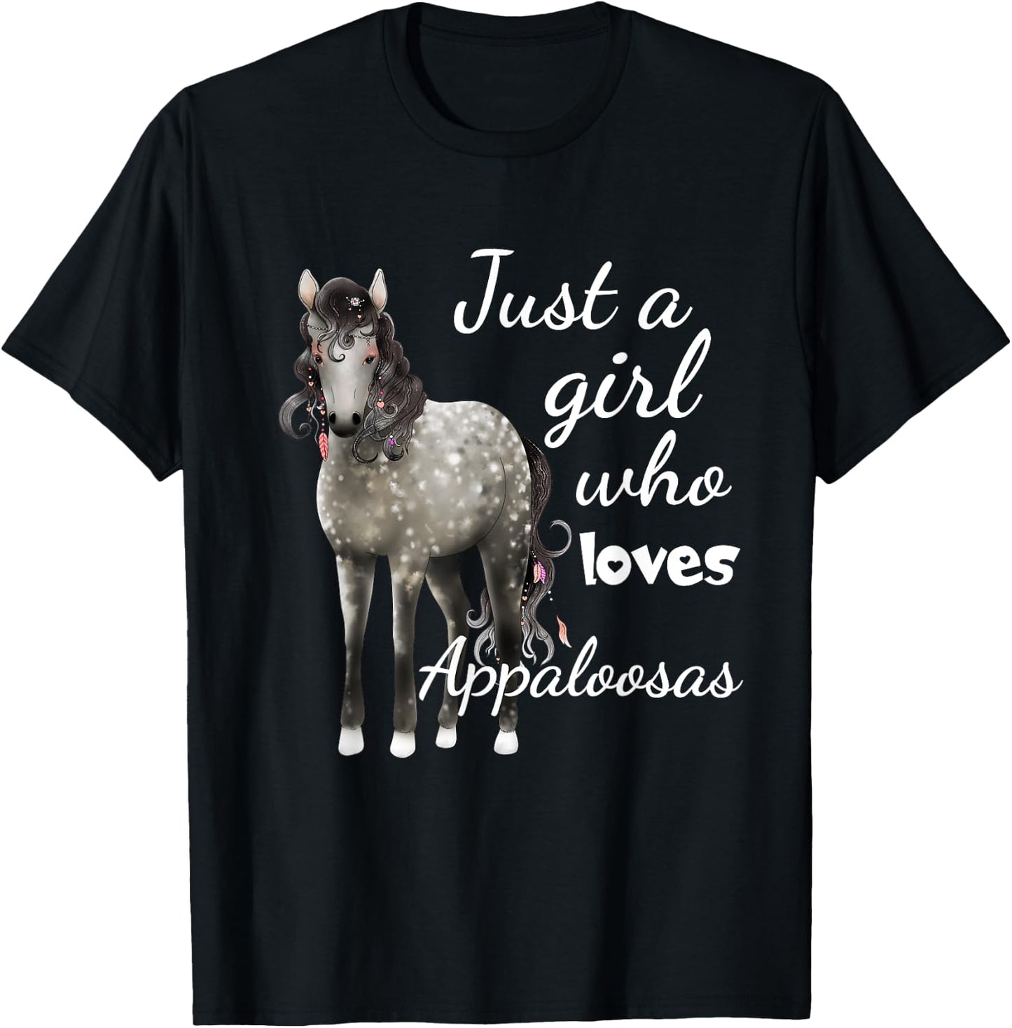 Just A Girl Who Loves Appaloosa Horses Gift T-Shirt - T-Shirt | Black