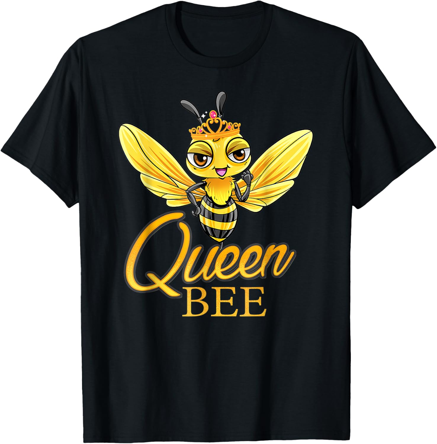 Queen Bee Crown Honey Bee Hive T-Shirt - T-Shirt | Black