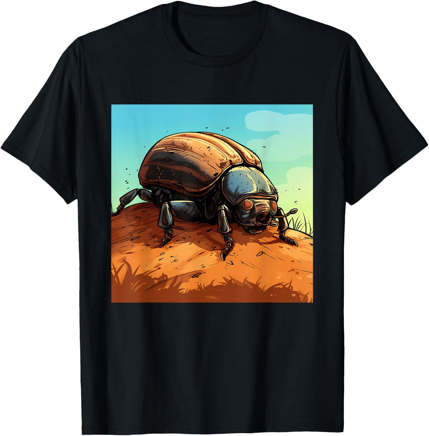Retro Style Dung beetle T-Shirt - T-Shirt | Black