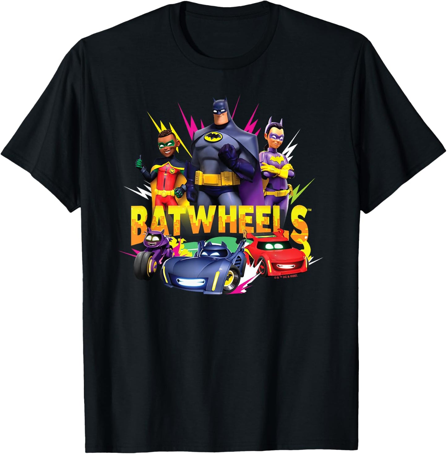 Batman Batwheels Characters Team T-Shirt - T-Shirt | Black