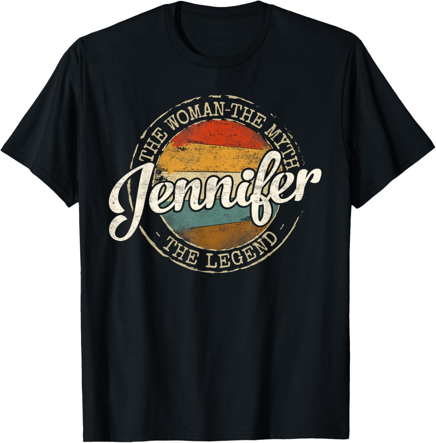 Jennifer The Woman The Myth The Legend Vintage Name T-Shirt - T-Shirt | Black