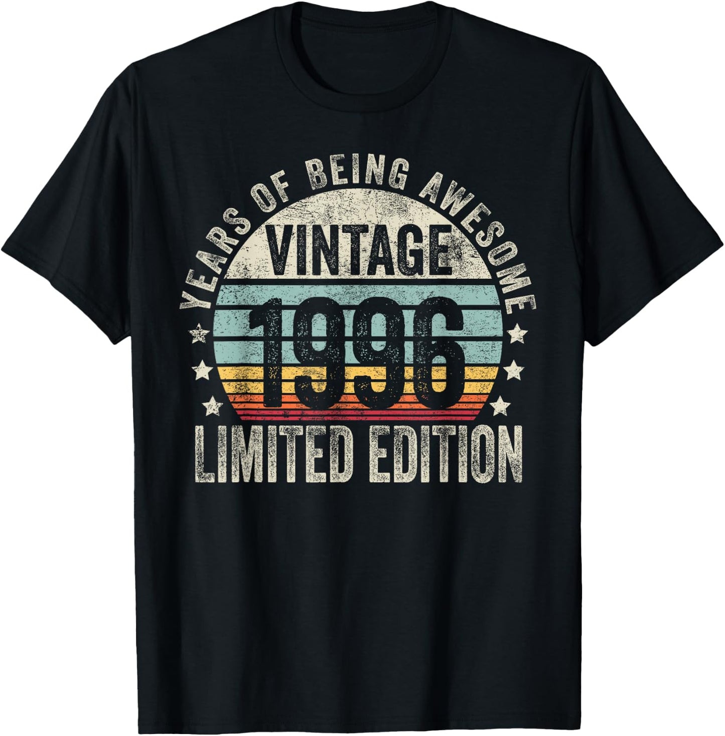 Vintage 1996 T Shirts Retro Funny 1996 Birthday T-Shirt - T-Shirt | Black