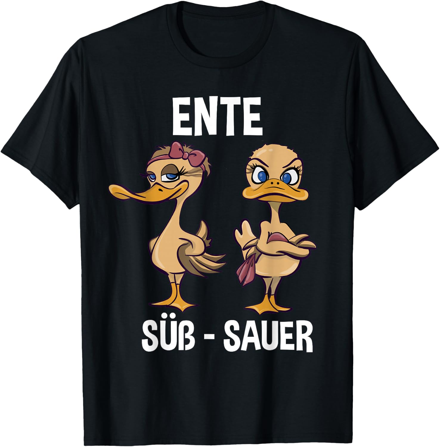 Funny Humour Duck Sweet Sour Ducks Lovers , black, s T-Shirt - T-Shirt | Black