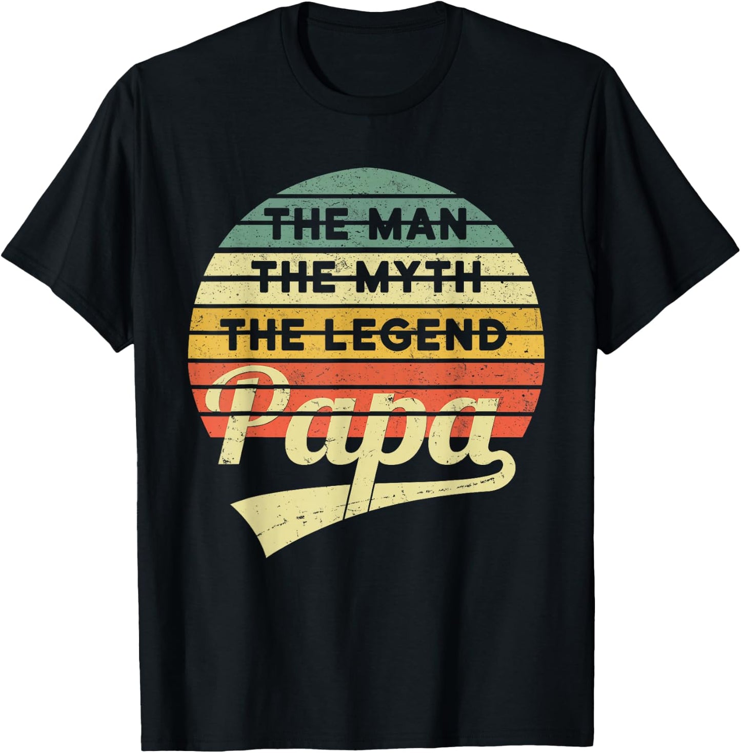 Vatertag Retro - The Man The Myth The Legend Papa T-Shirt - T-Shirt | Black