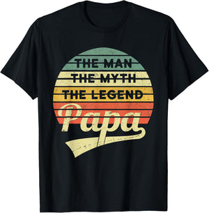Vatertag Retro - The Man The Myth The Legend Papa T-Shirt - T-Shirt | Black