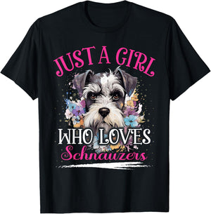 Just A Girl Who Loves Schnauzers Dog Girls T-Shirt - T-Shirt | Black