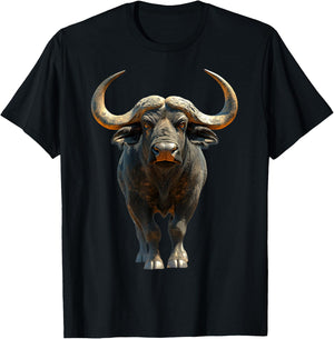 Buffalo Cape Water Buffalos Safari South African Buffalo T-Shirt - T-Shirt | Black
