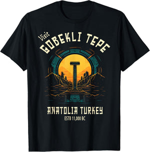 Gobekli Tepe Souvenirs and Memento Store Gobekli Tepe , -Adults, Black, Small, Short Sleeve T-Shirt - T-Shirt | Black