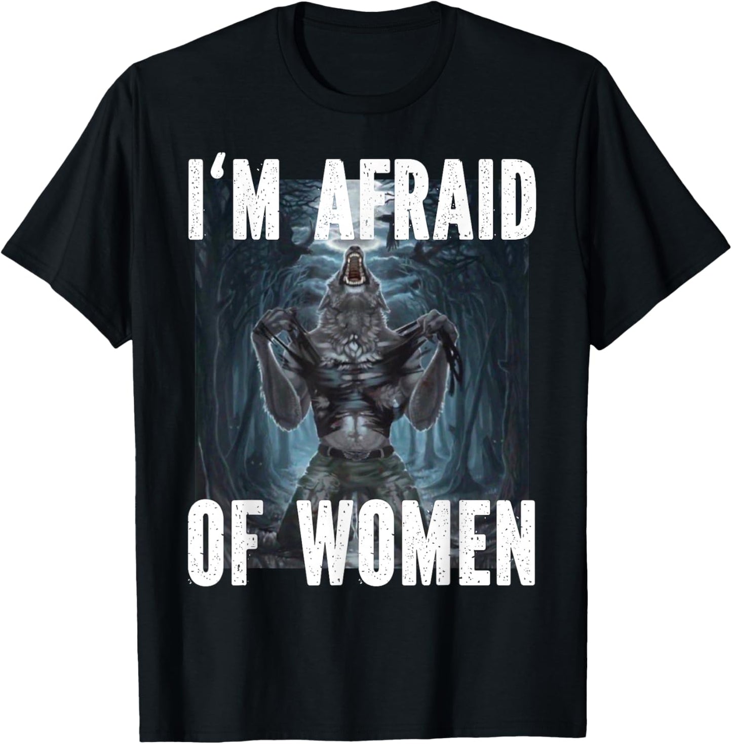 I Heart Werewolfs Alpha Funny Cringe Werewolf Wolf Meme , black T-Shirt - T-Shirt | Black