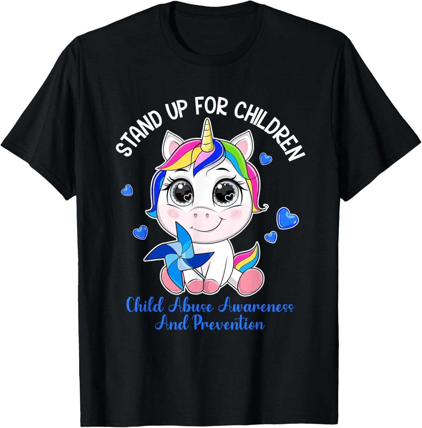 April Child Abuse Prevention Month - Stand Up For Children T-Shirt - T-Shirt | Black