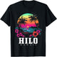 Hilo Hawaii Hawaiian Hibiscus Flowers Surfer Souvenir T-Shirt - T-Shirt | Black