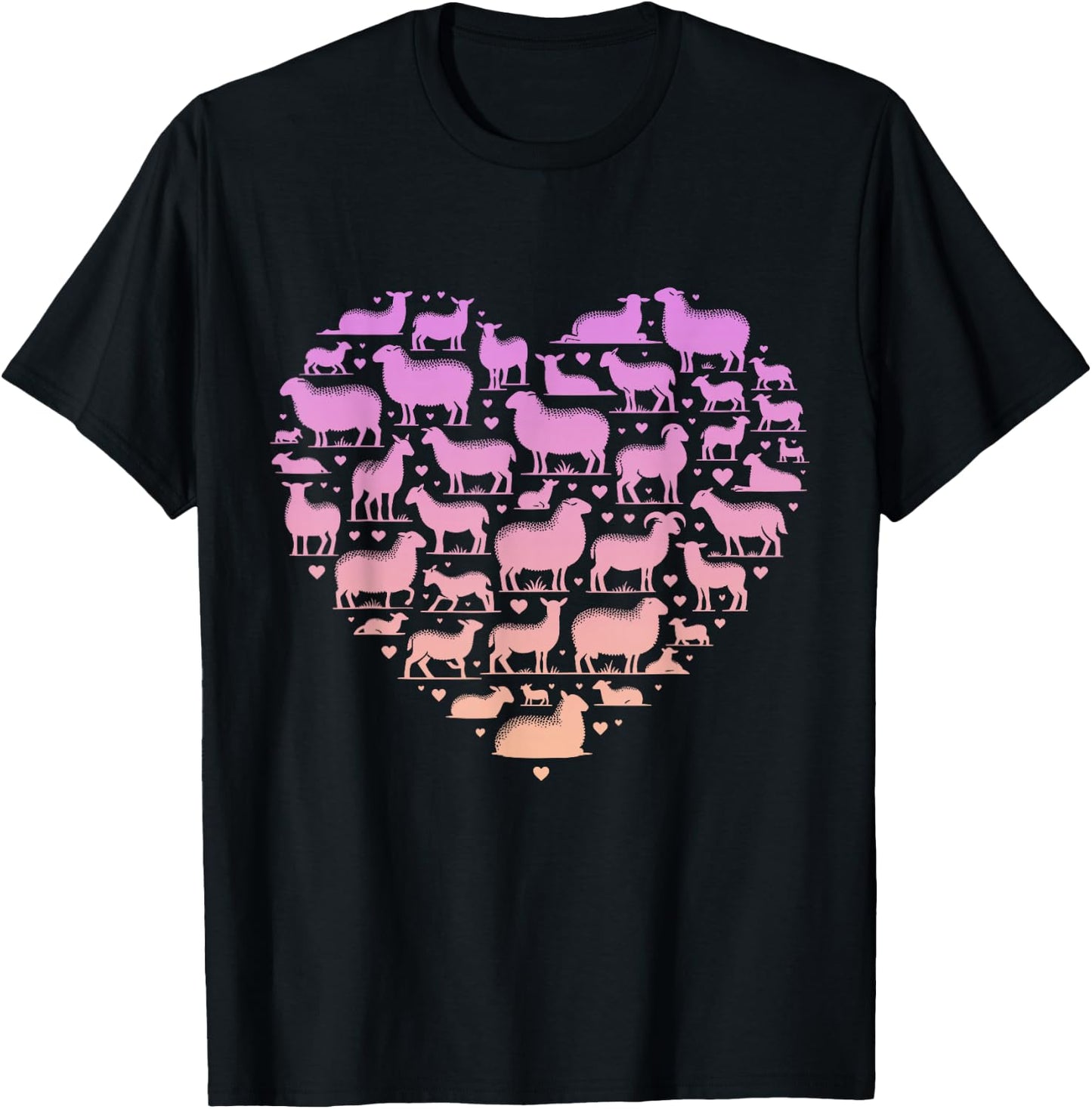 Silhouette Sheep for Sheep Lover | Girls Sheep T-Shirt - T-Shirt | Black