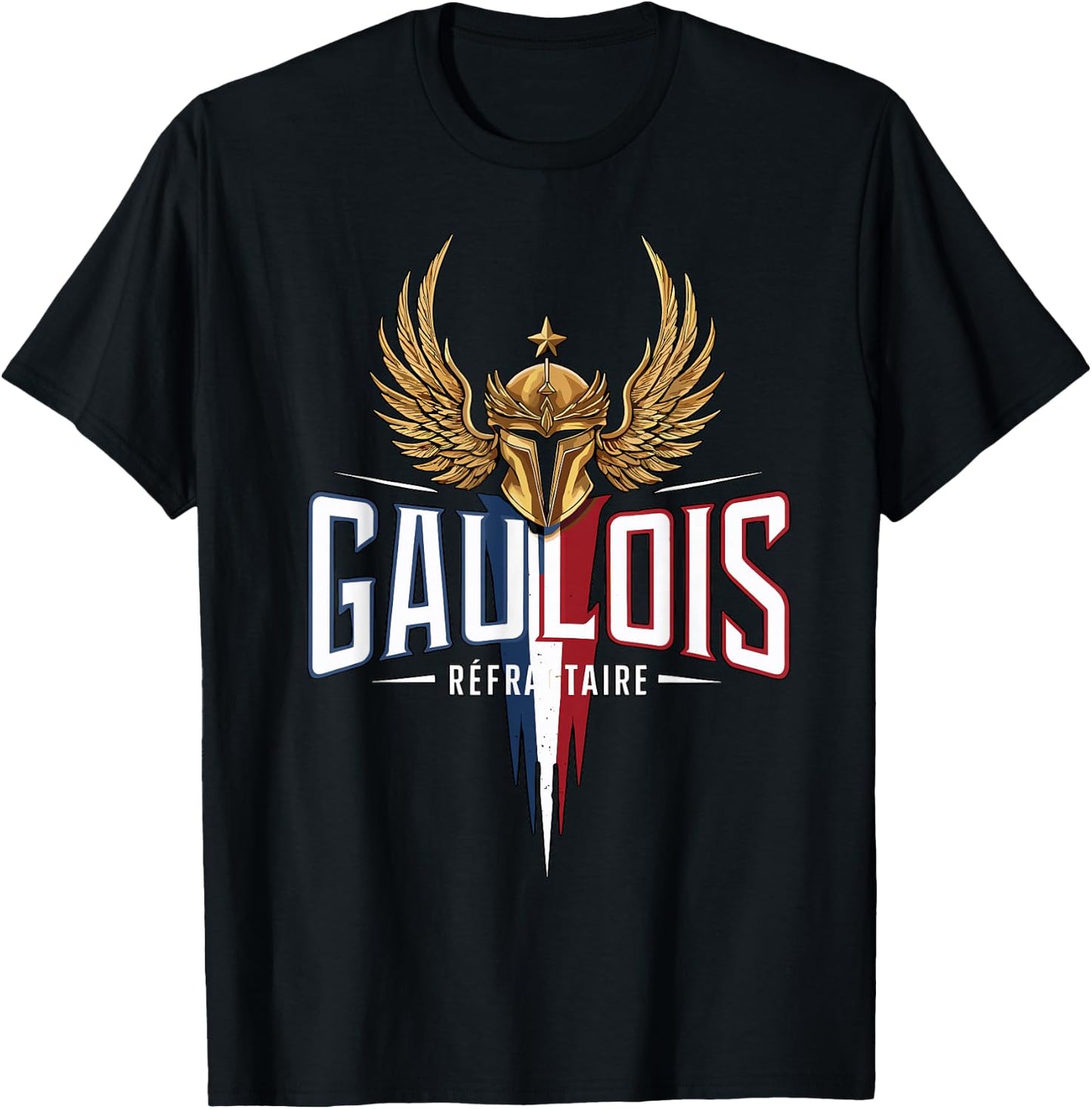 Patriotic Gaul REFRACTORY Patriotic Patriotic Patriotic , Black, S T-Shirt - T-Shirt | Black