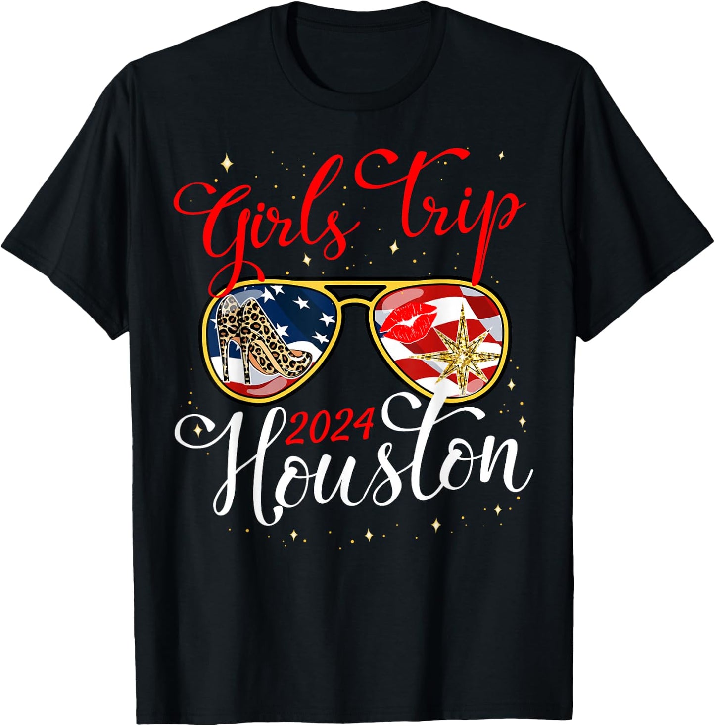 Girls Trip Houston 2024 Shirts Women Weekend Birthday Squad T-Shirt - T-Shirt | Black