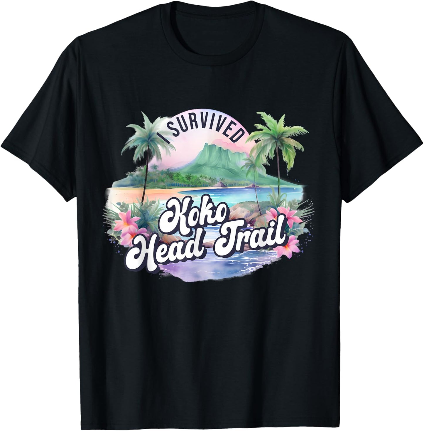 Koko Head Trail Hawaii Oahu Hawaiian Hike Hiking Achievement T-Shirt - T-Shirt | Black