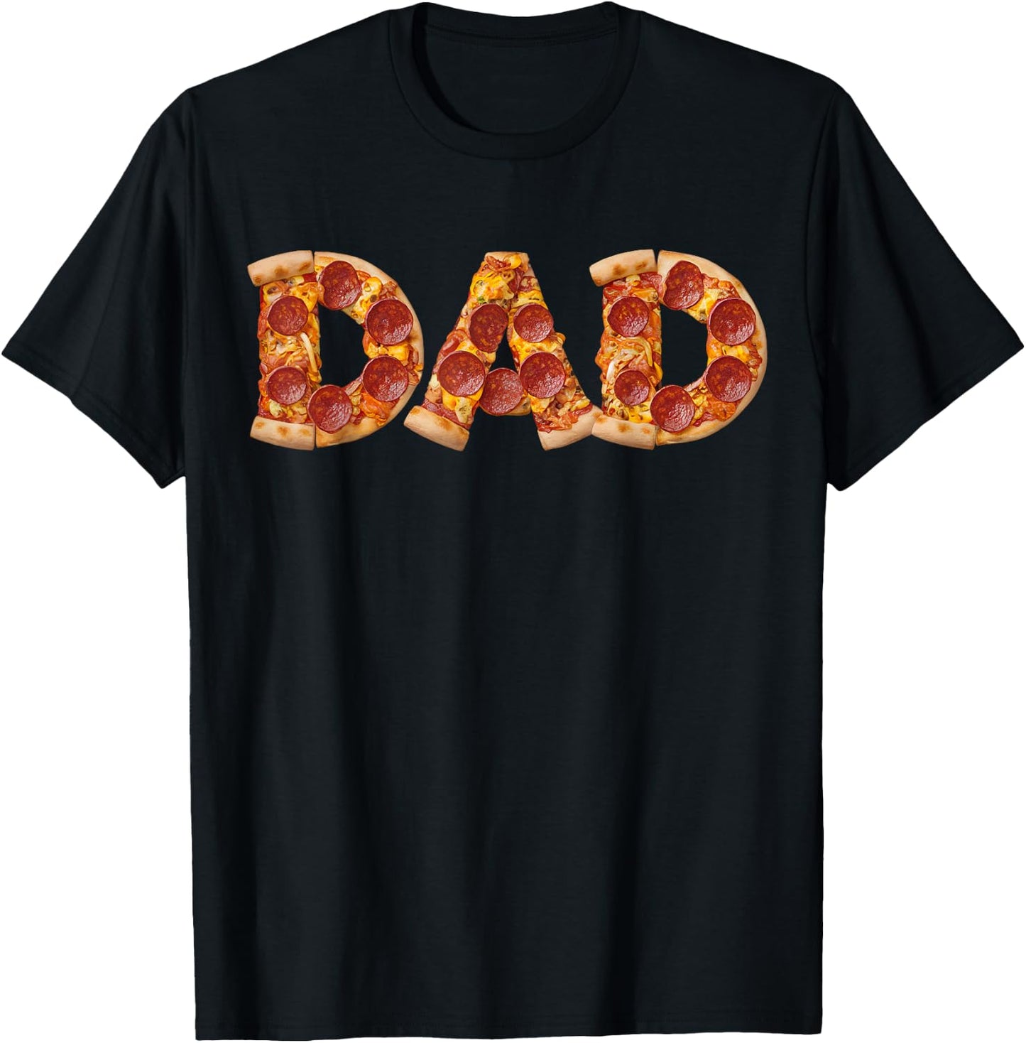 Dad Pizza Design Funny Father's Day Fatherhood , Black, S T-Shirt - T-Shirt | Black