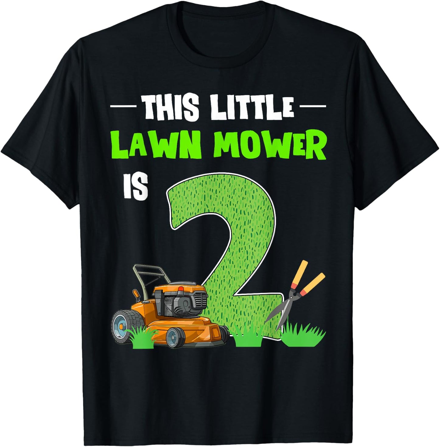 This Little Lawn Mower Is 2 Mowing 2nd Bday 2 Years Old T-Shirt - T-Shirt | Black
