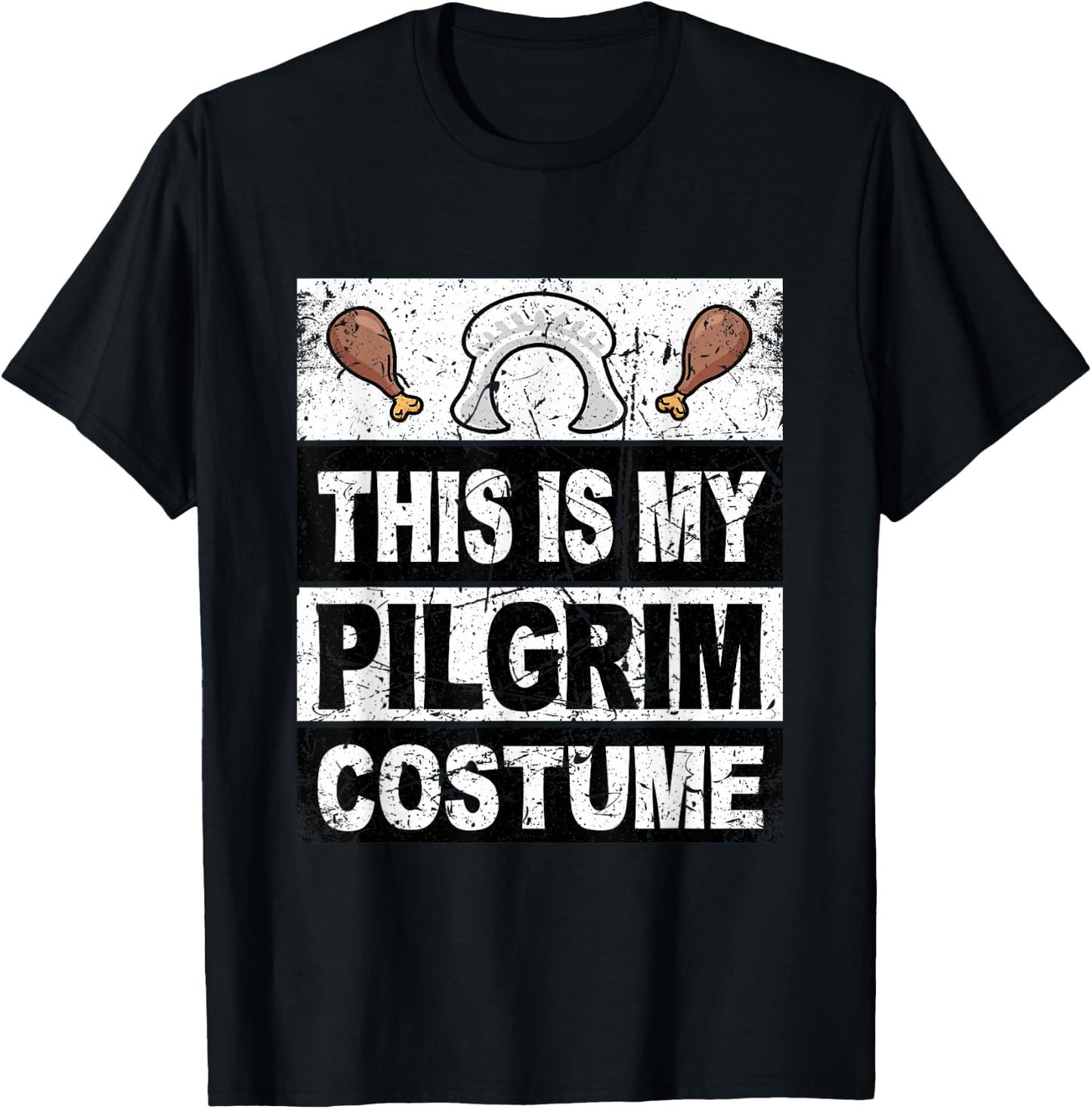 Thanksgiving Shirt Pilgrim Costume Turkey Day Woman Girls T-Shirt - T-Shirt | Black