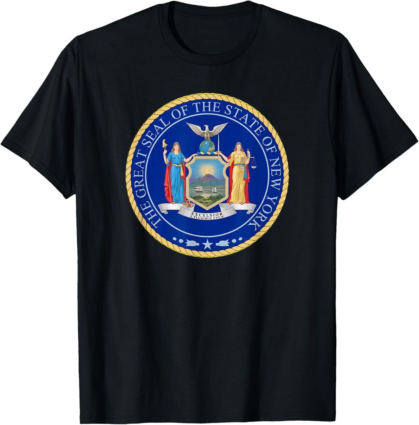 New York State Seal Flag T-Shirt - T-Shirt | Black