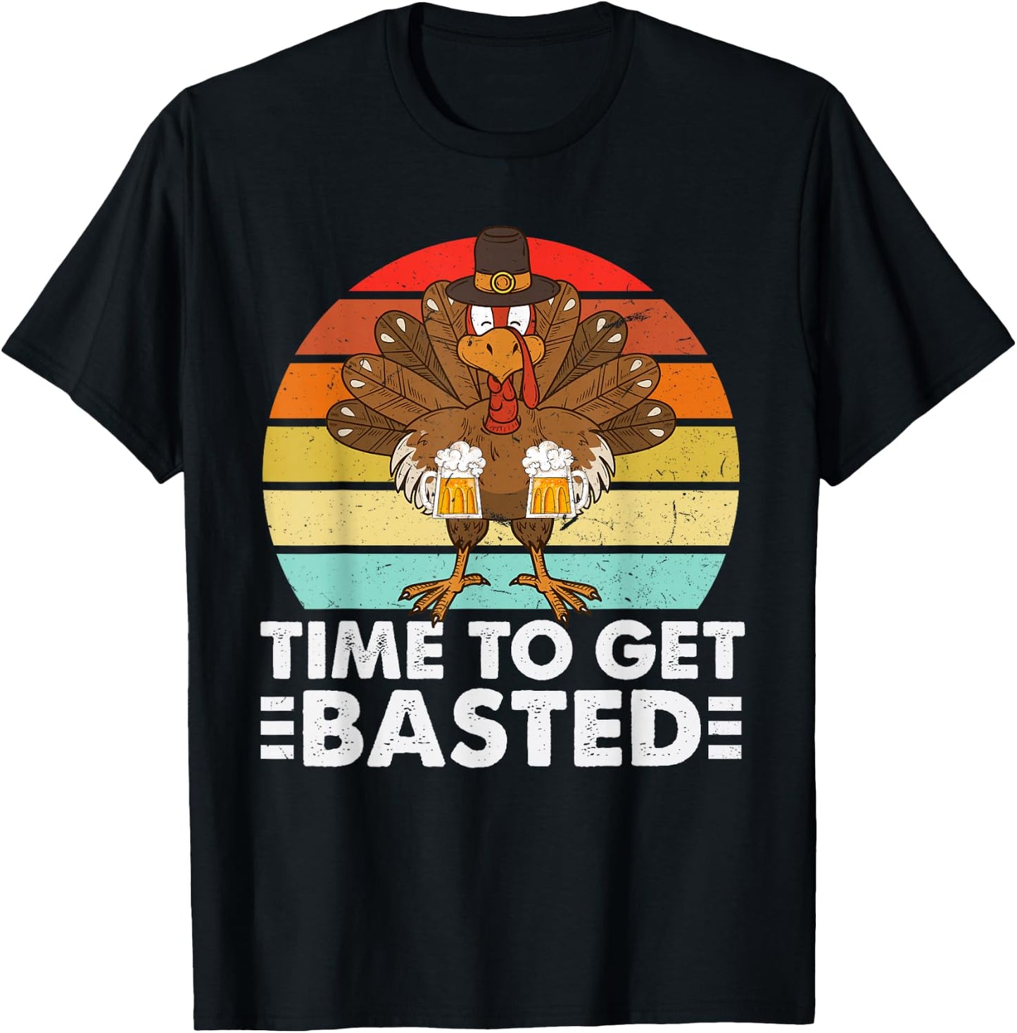 Time to Get Basted Thanksgiving Men Time to Get Basted T-Shirt - T-Shirt | Black