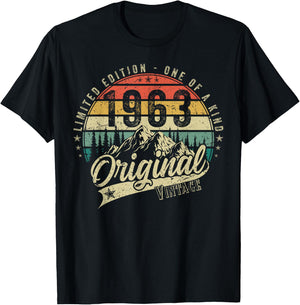 1963 Vintage Vintage Birthday Retro Men's Women's Gift , black T-Shirt - T-Shirt | Black