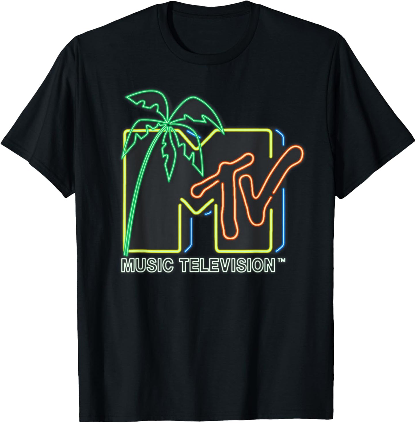 MTV - Neon Light Logo T-Shirt - T-Shirt | Black