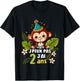 Child Je Peux Pas J'ai 2 Years Birthday Jungle Monkey Boy Green , Green, 2 T-Shirt - T-Shirt | Black