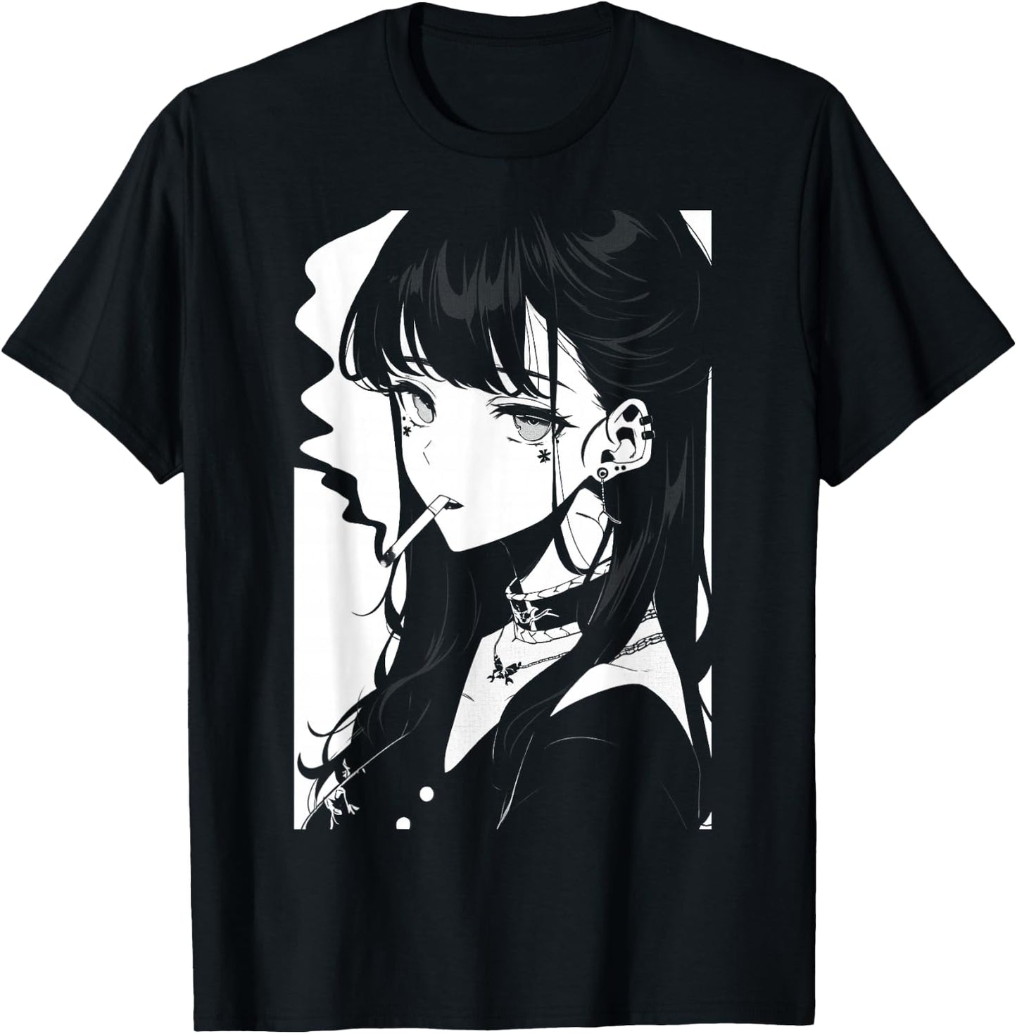 Alt Grunge Pastel Goth Edgy Emo Egirl Punk Anime Manga Girl , black T-Shirt - T-Shirt | Black