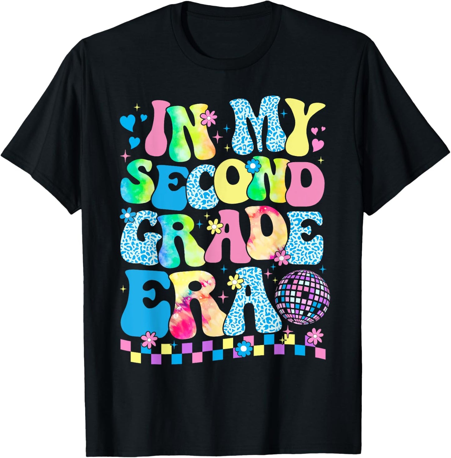 In My Second Grade Era Groovy Back To School Teachers Kids T-Shirt - T-Shirt | Black