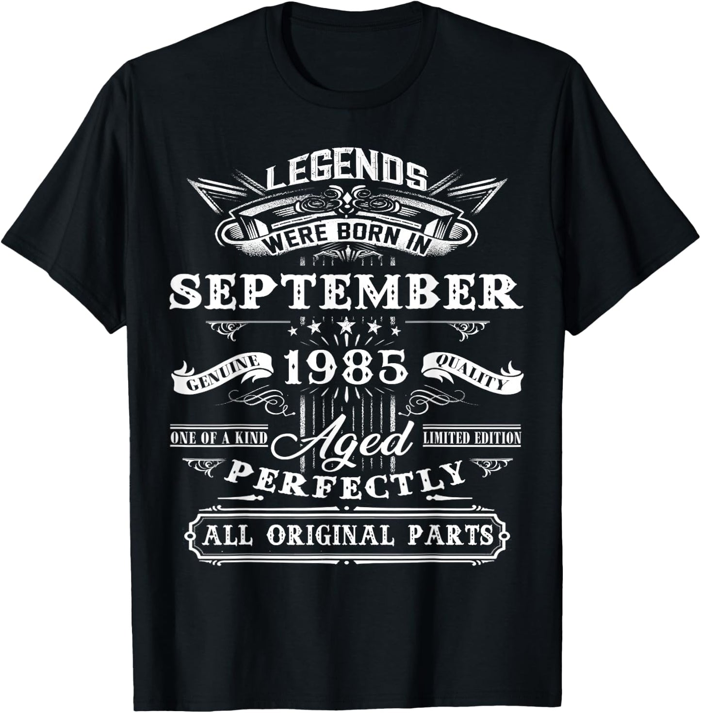Legend Born In September 1985 40th Birthday 40 Years Old T-Shirt - T-Shirt | Black