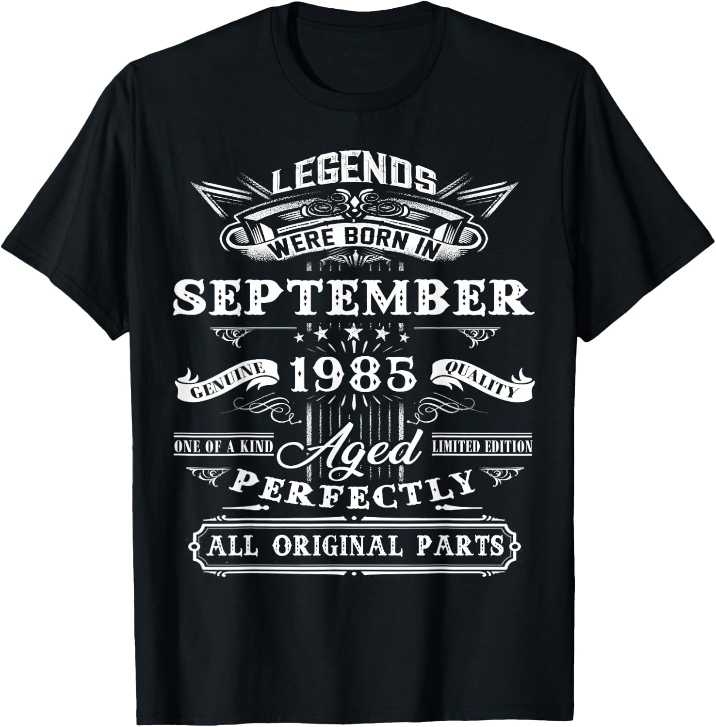 Legend Born In September 1985 40th Birthday 40 Years Old T-Shirt - T-Shirt | Black