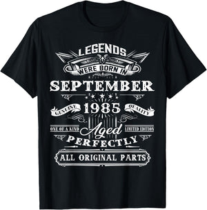 Legend Born In September 1985 40th Birthday 40 Years Old T-Shirt - T-Shirt | Black