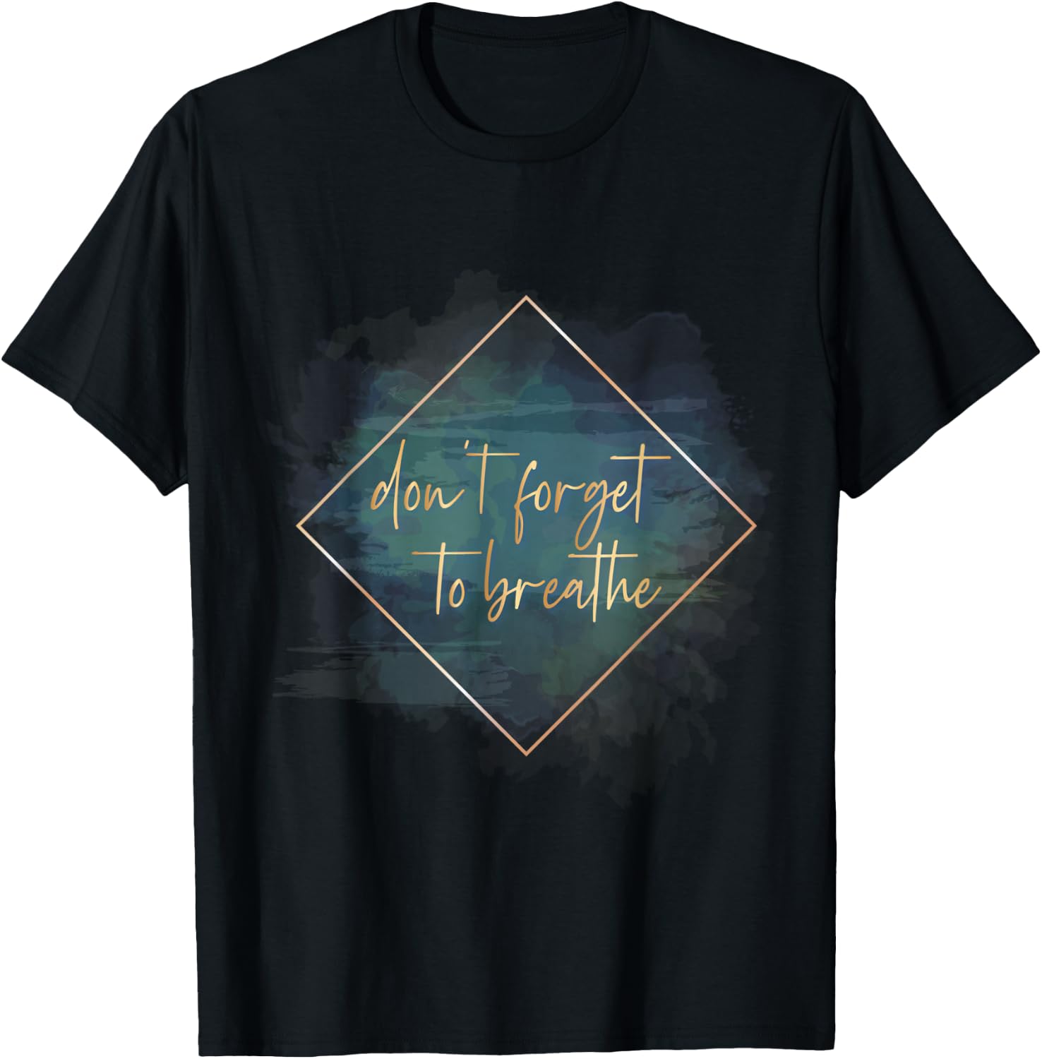 Letter Printed Yoga / Don´t forget to breathe T-Shirt - T-Shirt | Black