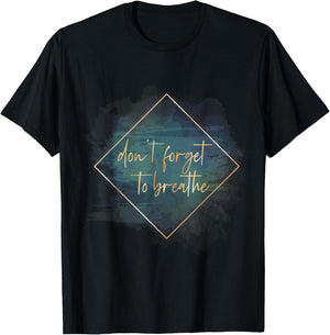 Letter Printed Yoga / Don´t forget to breathe T-Shirt - T-Shirt | Black