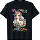 Baby Unicorn with Flowers Be Unique Like Nicorns Daughter T-Shirt - T-Shirt | Black