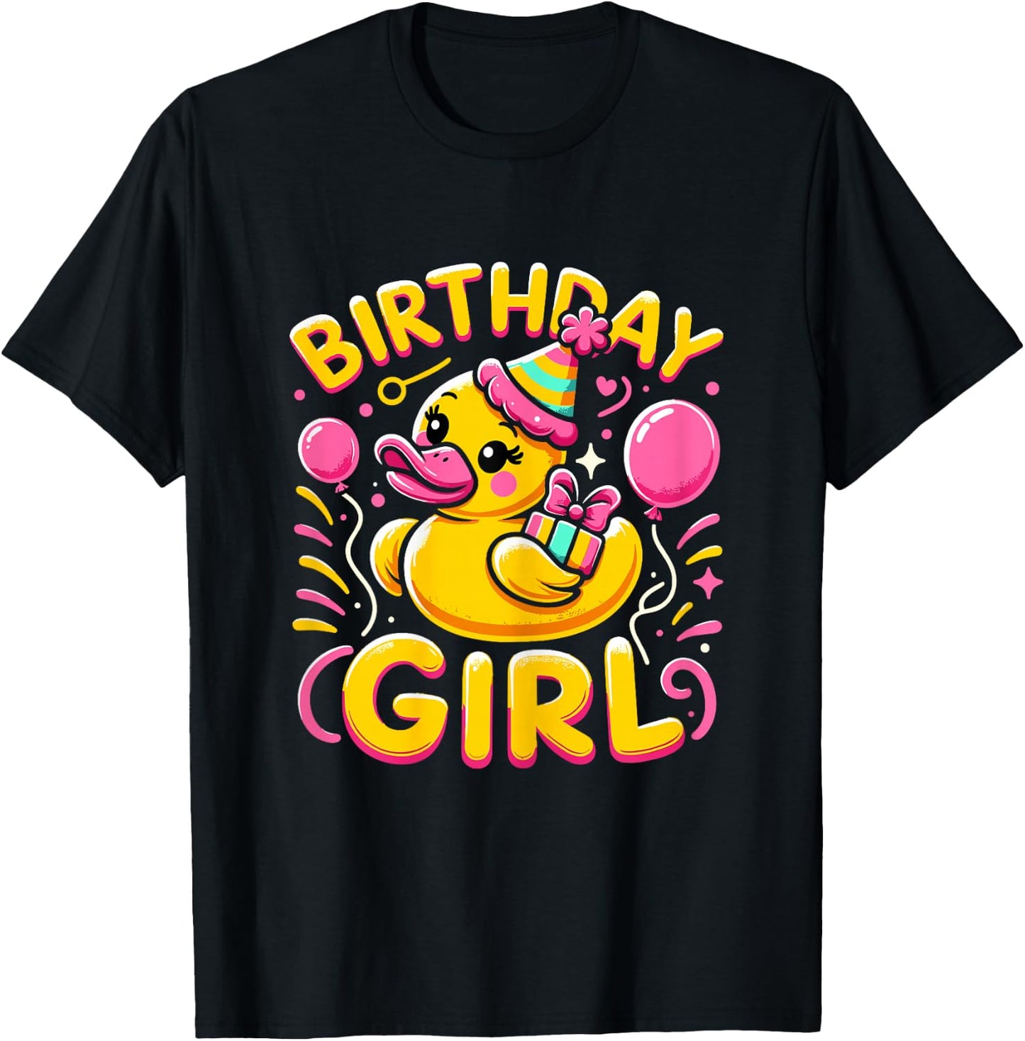 Birthday Girl Rubber Duck Birthday Party T-Shirt - T-Shirt | Black