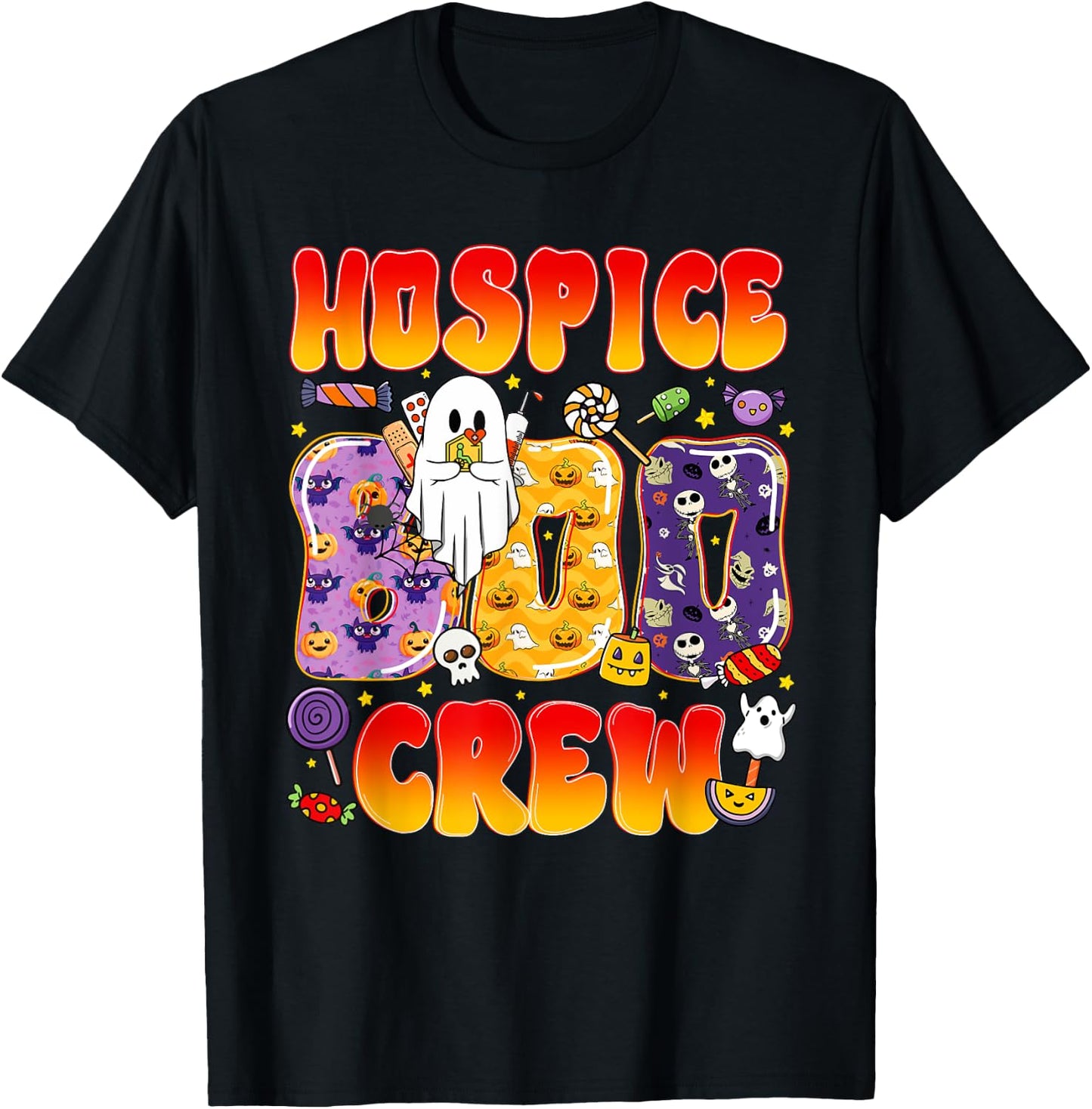 Hospice Boo Crew Hospice Nurse Funny Halloween T-Shirt - T-Shirt | Black
